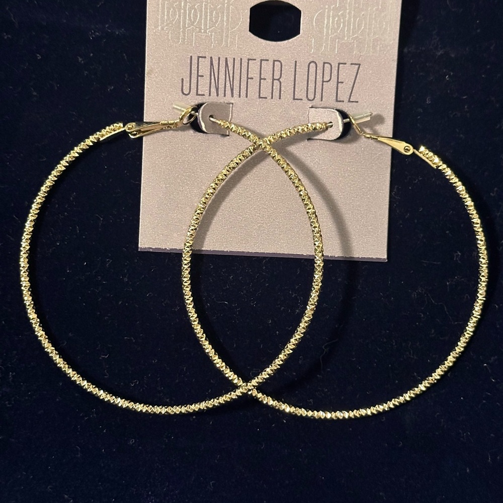 NWT Jennifer Lopez Gold Hoop Earrings-BOGO deal!! Two for one!